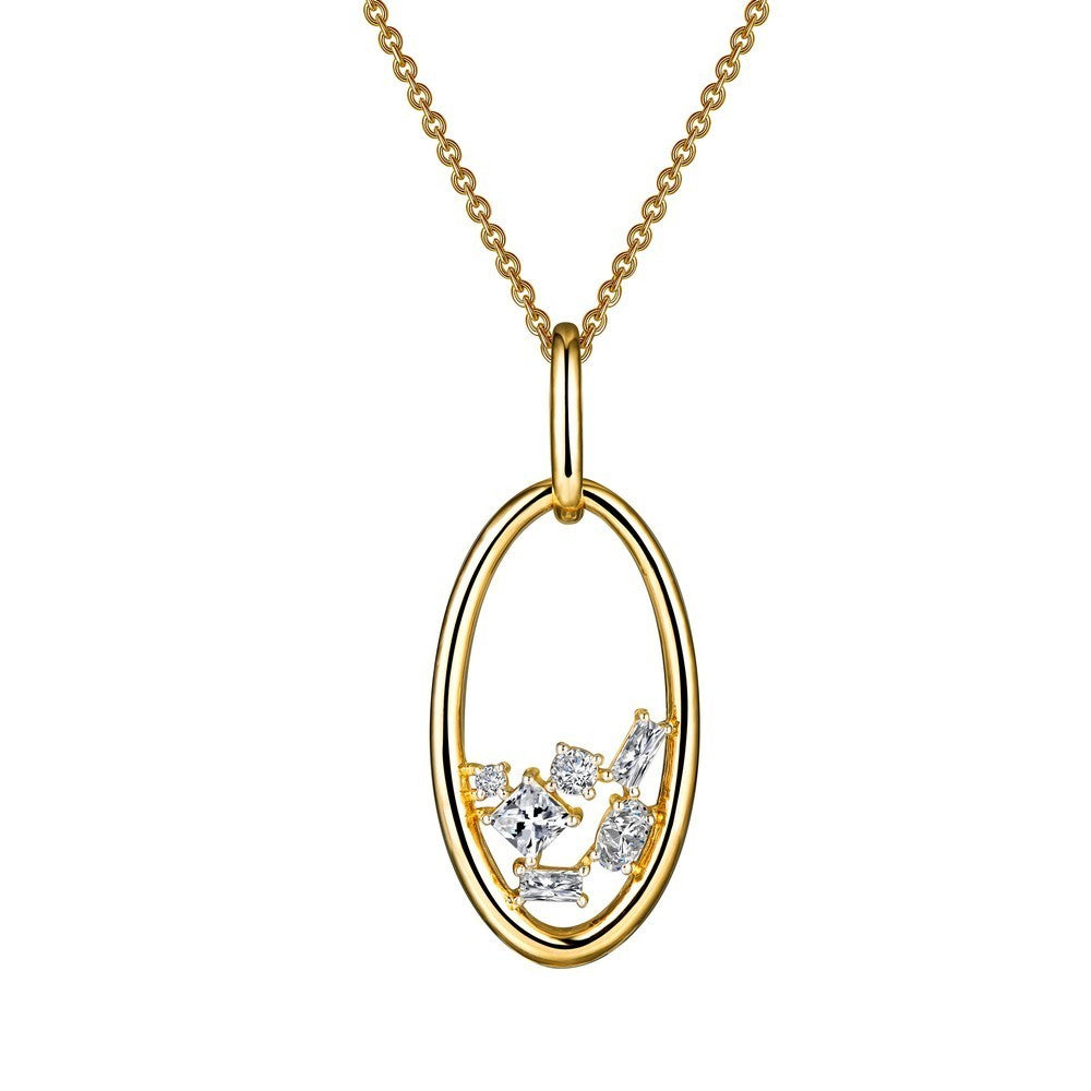 Open Oval Pendant Necklace