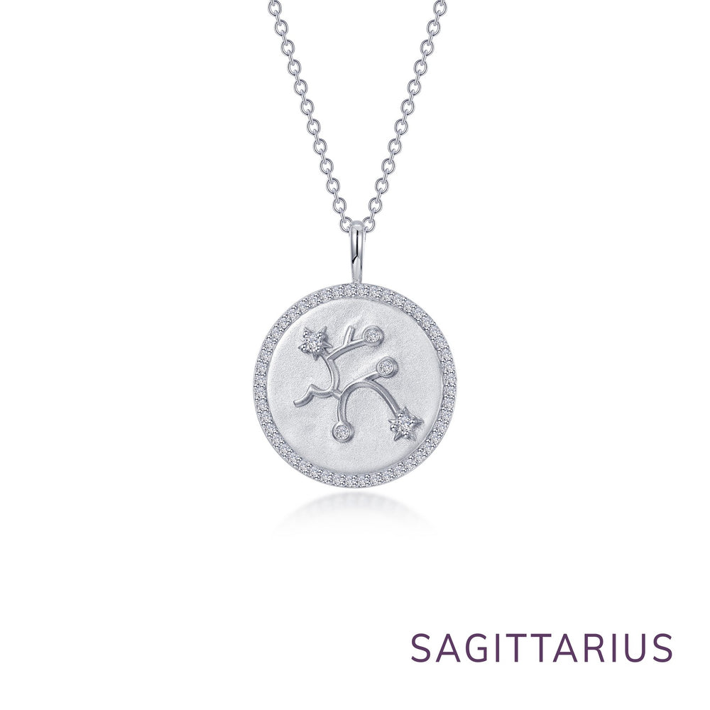 Zodiac Constellation Coin Necklace, Sagittarius