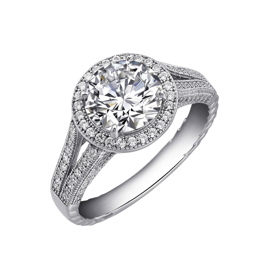 Split Shank Halo Engagement Ring