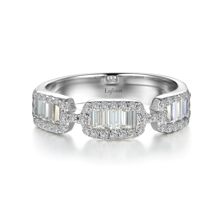 Baguette Halo Half Eternity Band