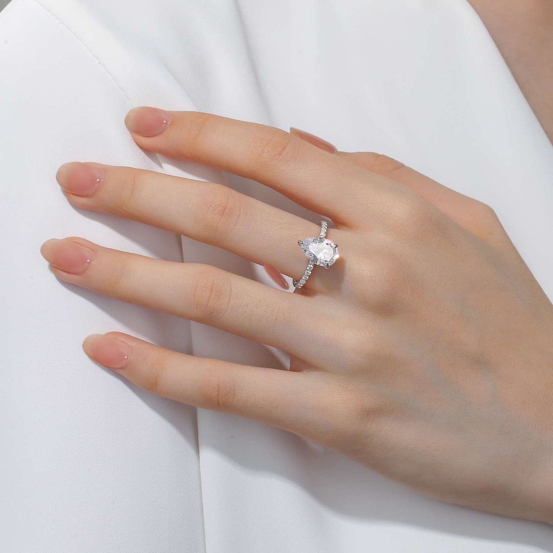 Pear-Shaped Solitaire Engagement Ring