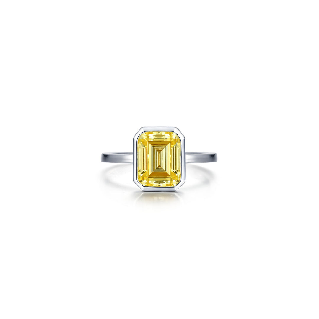 2.62 CTW Emerald-Cut Bezel-Set Ring