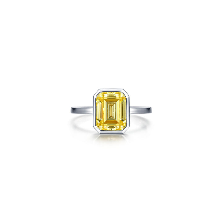 2.62 CTW Emerald-Cut Bezel-Set Ring