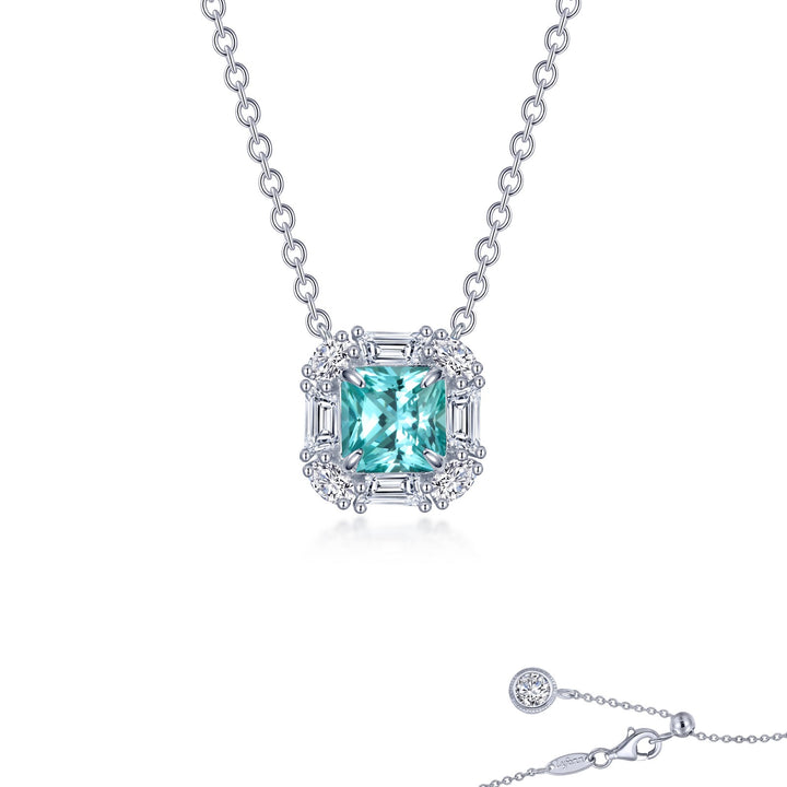Fancy Lab-Grown Sapphire Halo Necklace