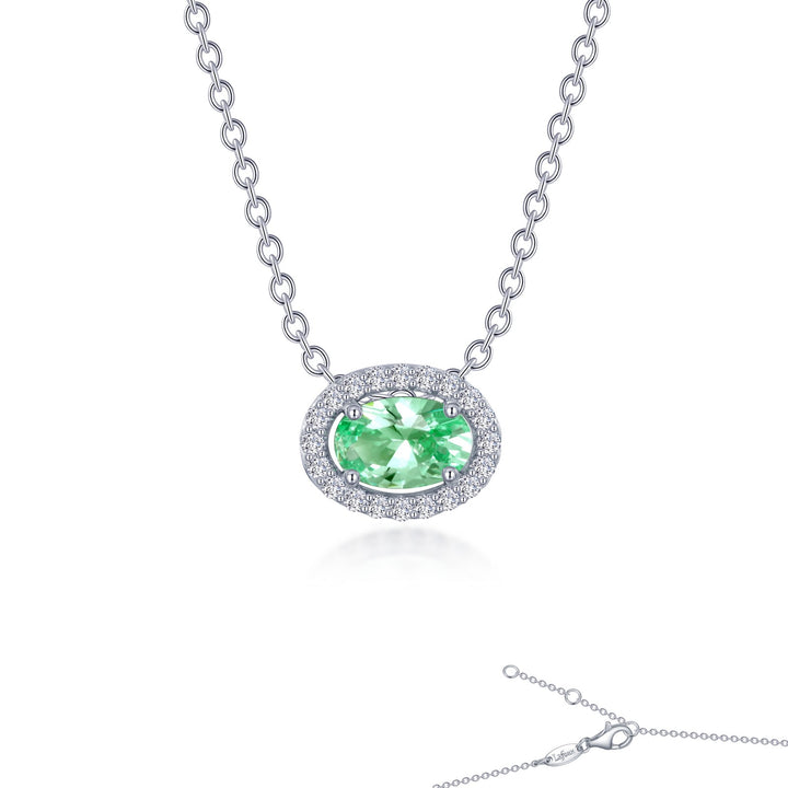 Fancy Lab-Grown Sapphire Halo Necklace