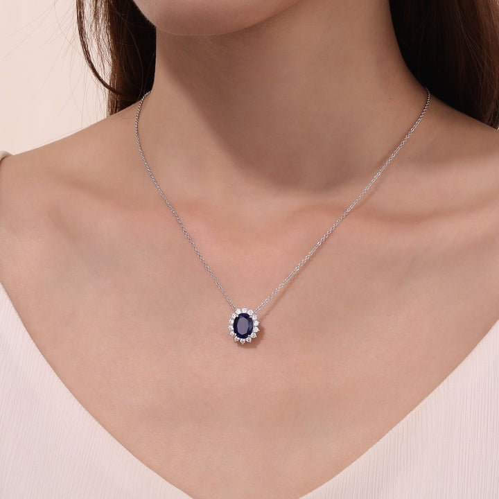 3.35 CTW Halo Necklace