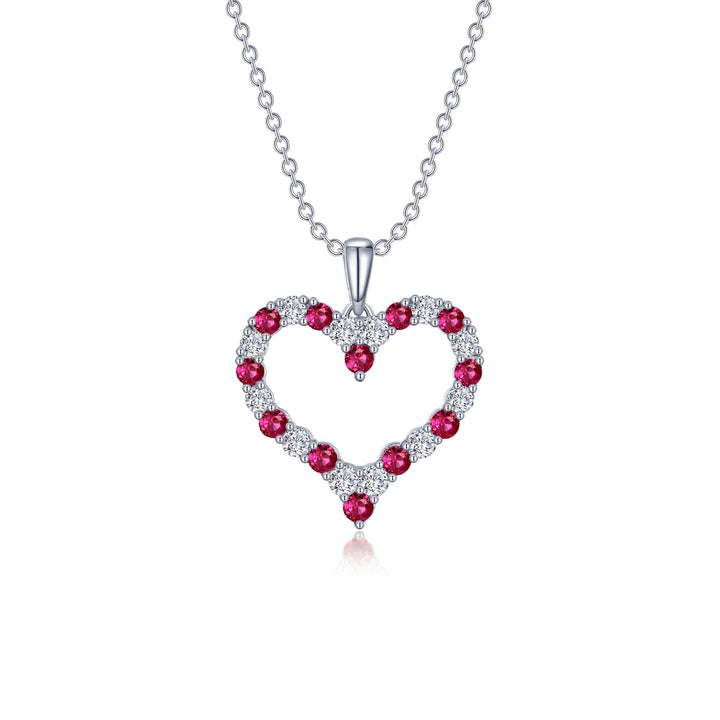 Fancy Lab-Grown Ruby Heart Pendant Necklace