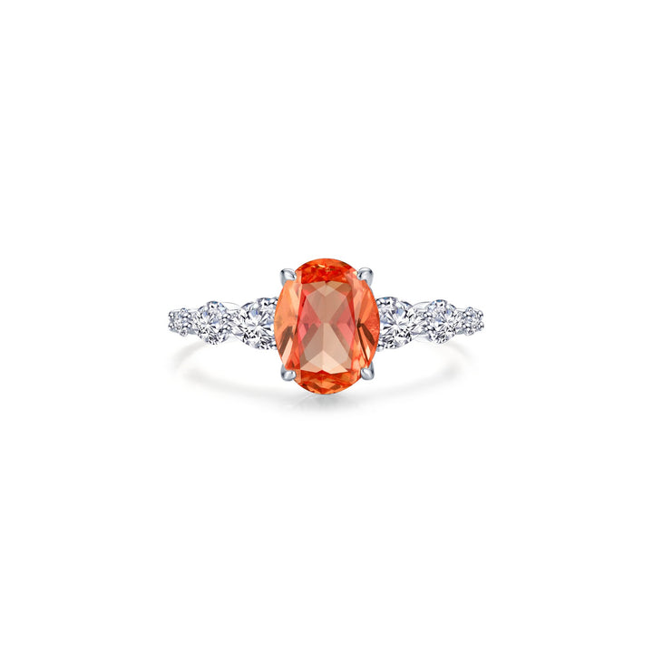 Fancy Peach Fuzz Lab-Grown Sapphire Solitaire Ring